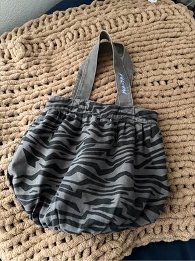 Volcom Gray and Black Zebra Hobo Bag